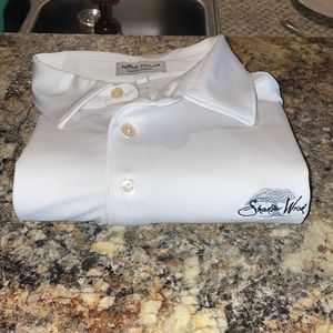 Peter Millar Summer Comfort golf polo, white, size medium.